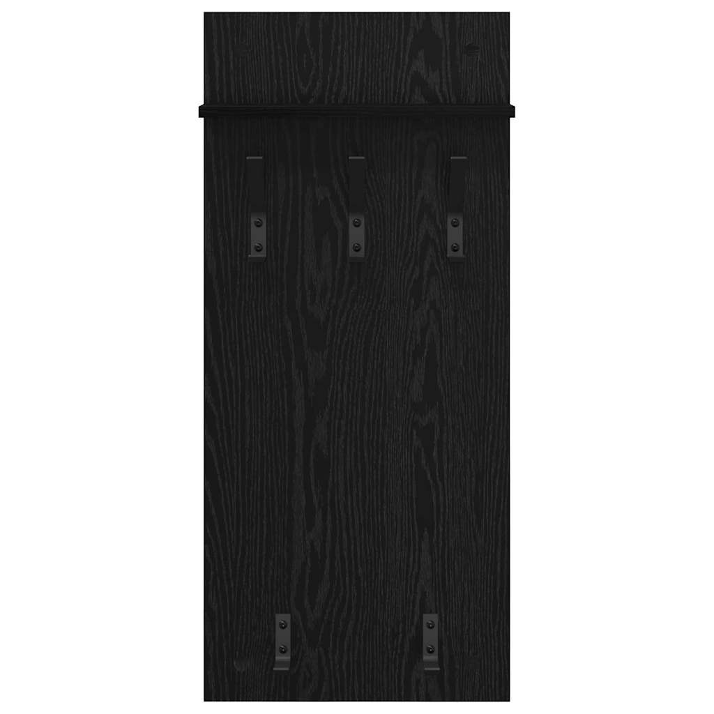 vidaXL Wall-Mounted Coat Rack Wall-Mounted Black Oak 40 x 10 x 90 cm 5