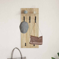 vidaXL Wall-Mounted Coat Rack Wall-Mounted Sonoma Oak 40 x 10 x 90 cm 4