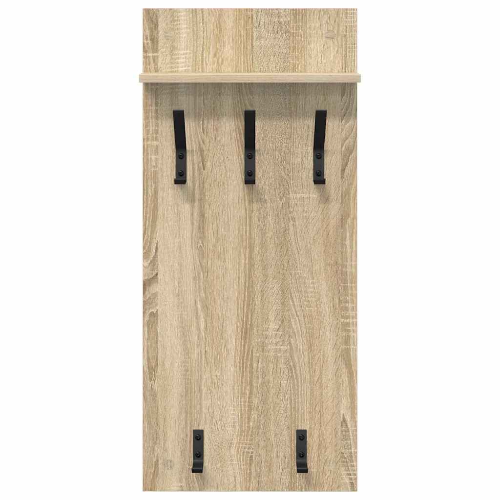 vidaXL Wall-Mounted Coat Rack Wall-Mounted Sonoma Oak 40 x 10 x 90 cm 5