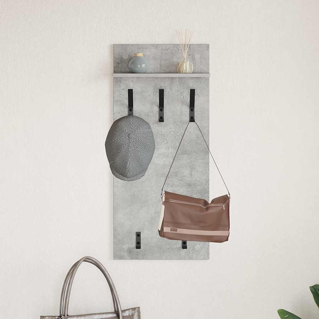 vidaXL Wall-Mounted Coat Rack Wall-Mounted Concrete Grey 4