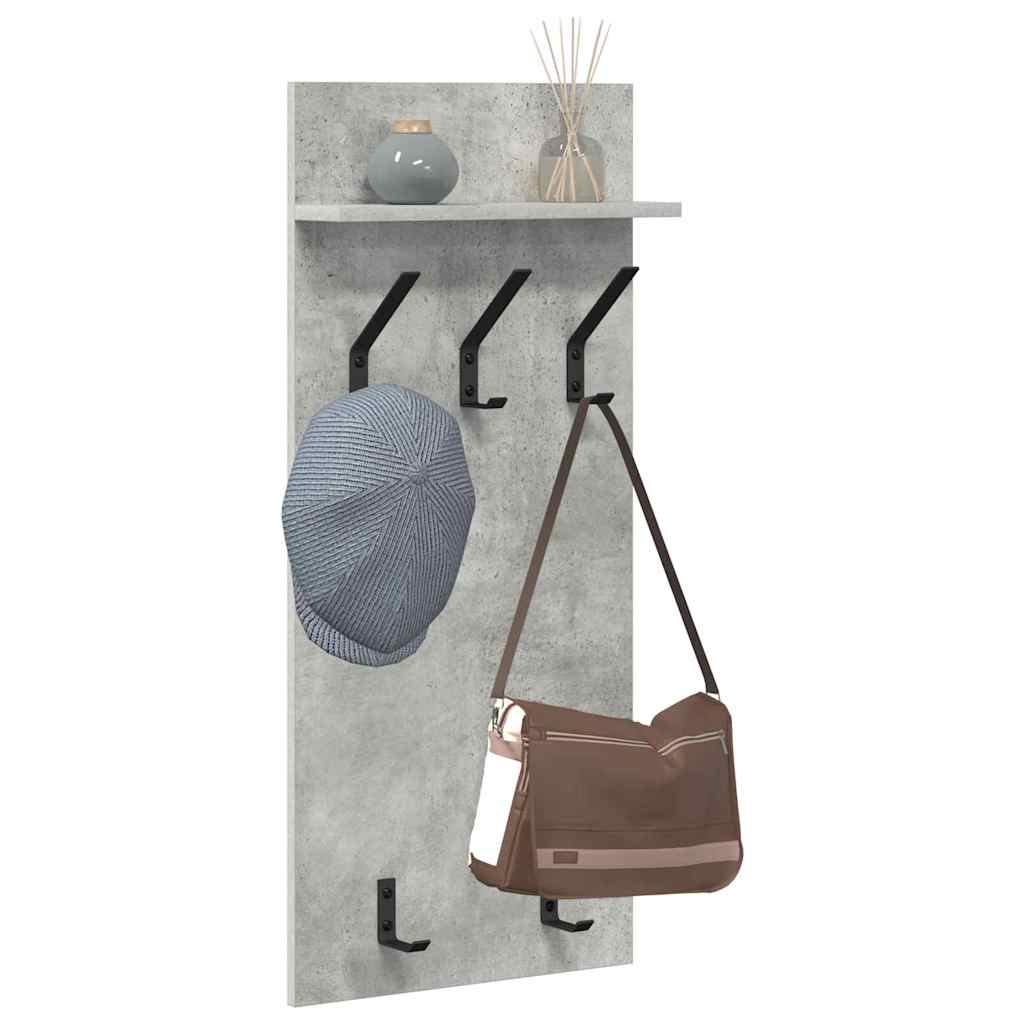 vidaXL Wall-Mounted Coat Rack Wall-Mounted Concrete Grey 3