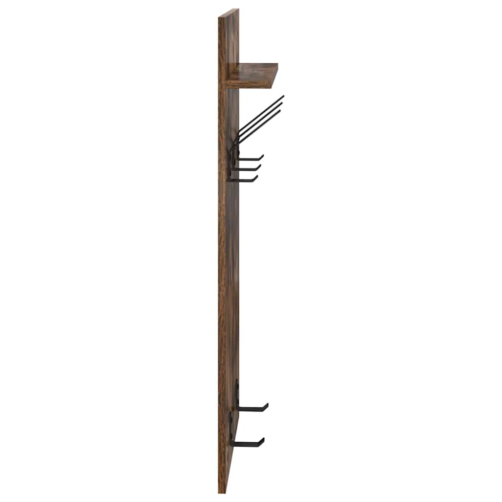 vidaXL Wall-Mounted Coat Rack Wall-Mounted Smoked Oak 40 x 10 x 90 cm 6