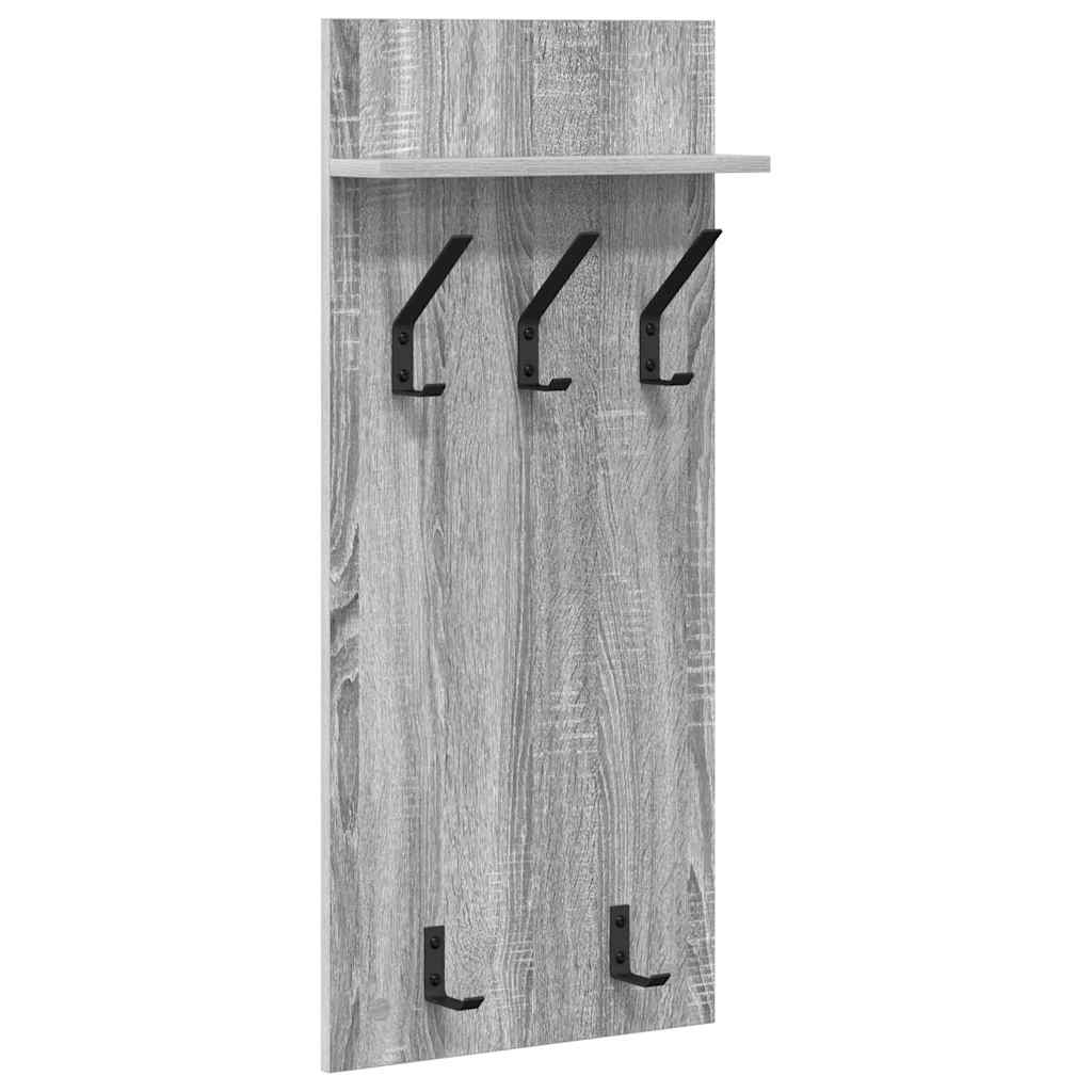 vidaXL Wall-Mounted Coat Rack Wall-Mounted Grey Sonoma 40 x 10 x 90 cm 2