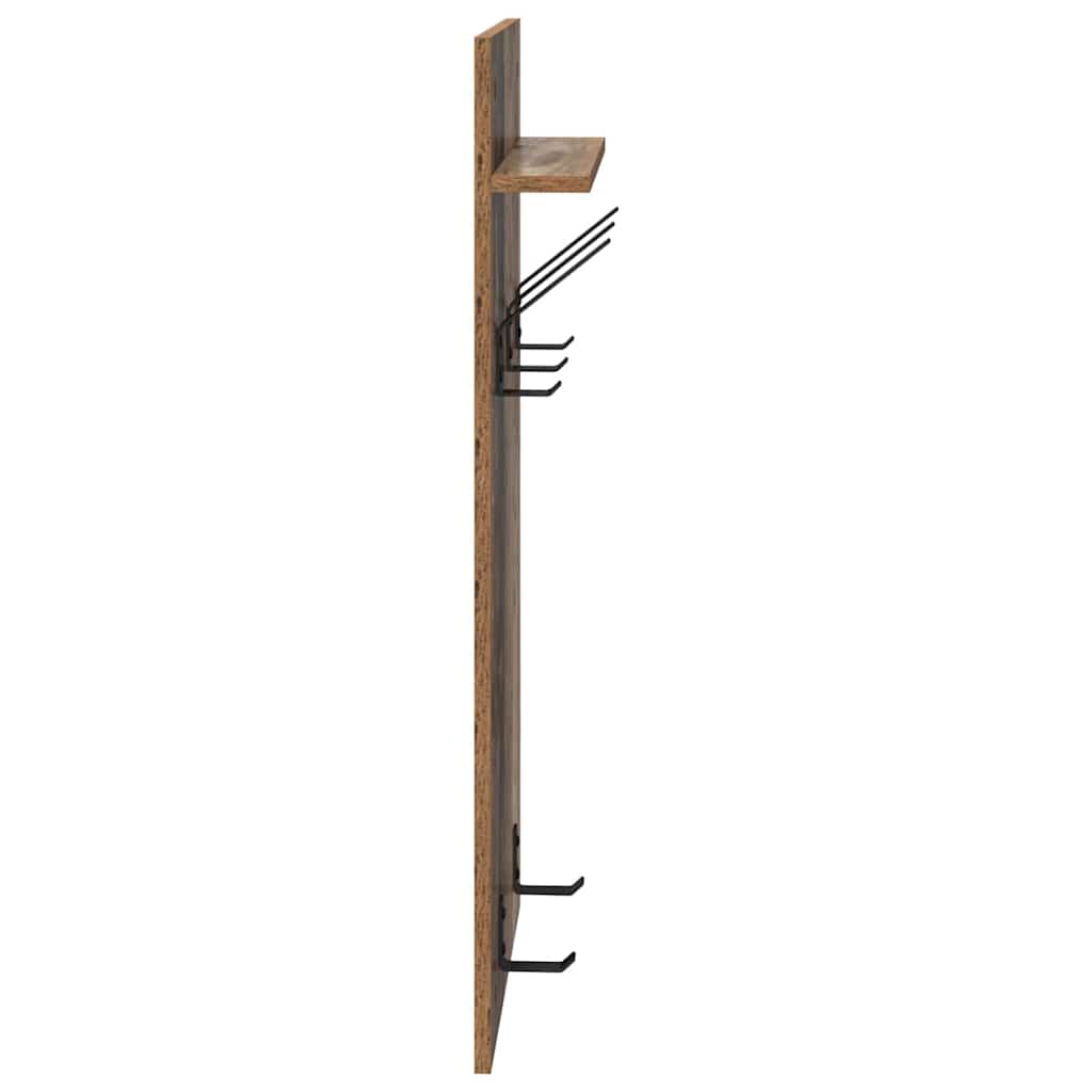 vidaXL Wall-Mounted Coat Rack Wall-Mounted Old Wood 40 x 10 x 90 cm 6