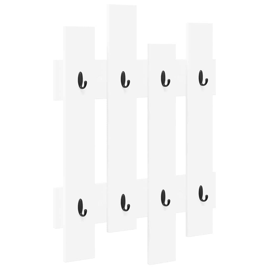 vidaXL Wall-Mounted Coat Rack Wall-Mounted White 60 x 3 x 82 cm 2