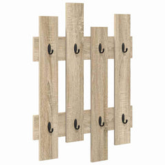vidaXL Wall-Mounted Coat Rack Wall-Mounted Sonoma Oak 60 x 3 x 82 cm 2