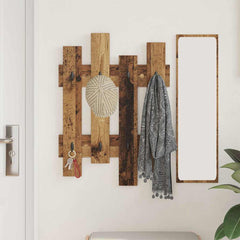 vidaXL Wall-Mounted Coat Rack Wall-Mounted Old Wood 60 x 3 x 82 cm 4