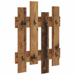 vidaXL Wall-Mounted Coat Rack Wall-Mounted Old Wood 60 x 3 x 82 cm 2