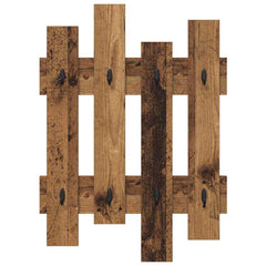 vidaXL Wall-Mounted Coat Rack Wall-Mounted Old Wood 60 x 3 x 82 cm 5