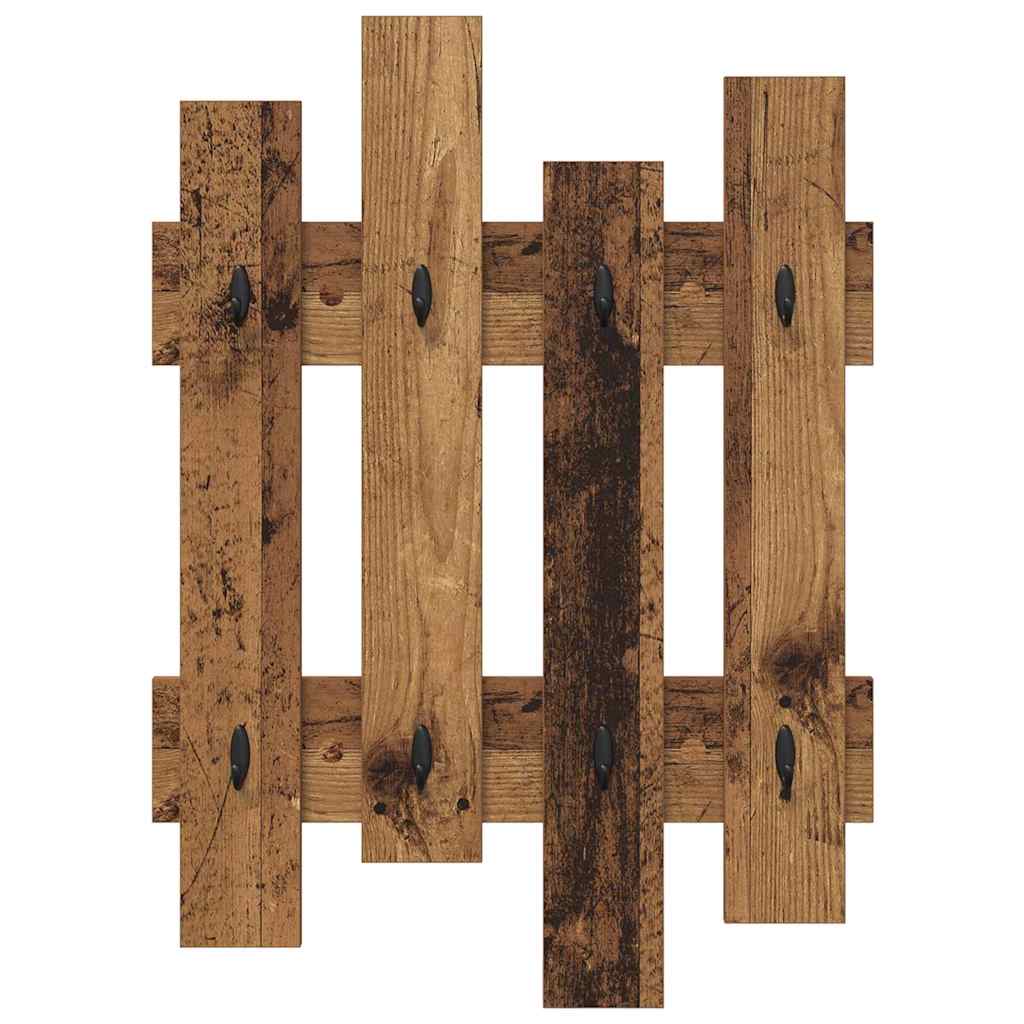 vidaXL Wall-Mounted Coat Rack Wall-Mounted Old Wood 60 x 3 x 82 cm 5