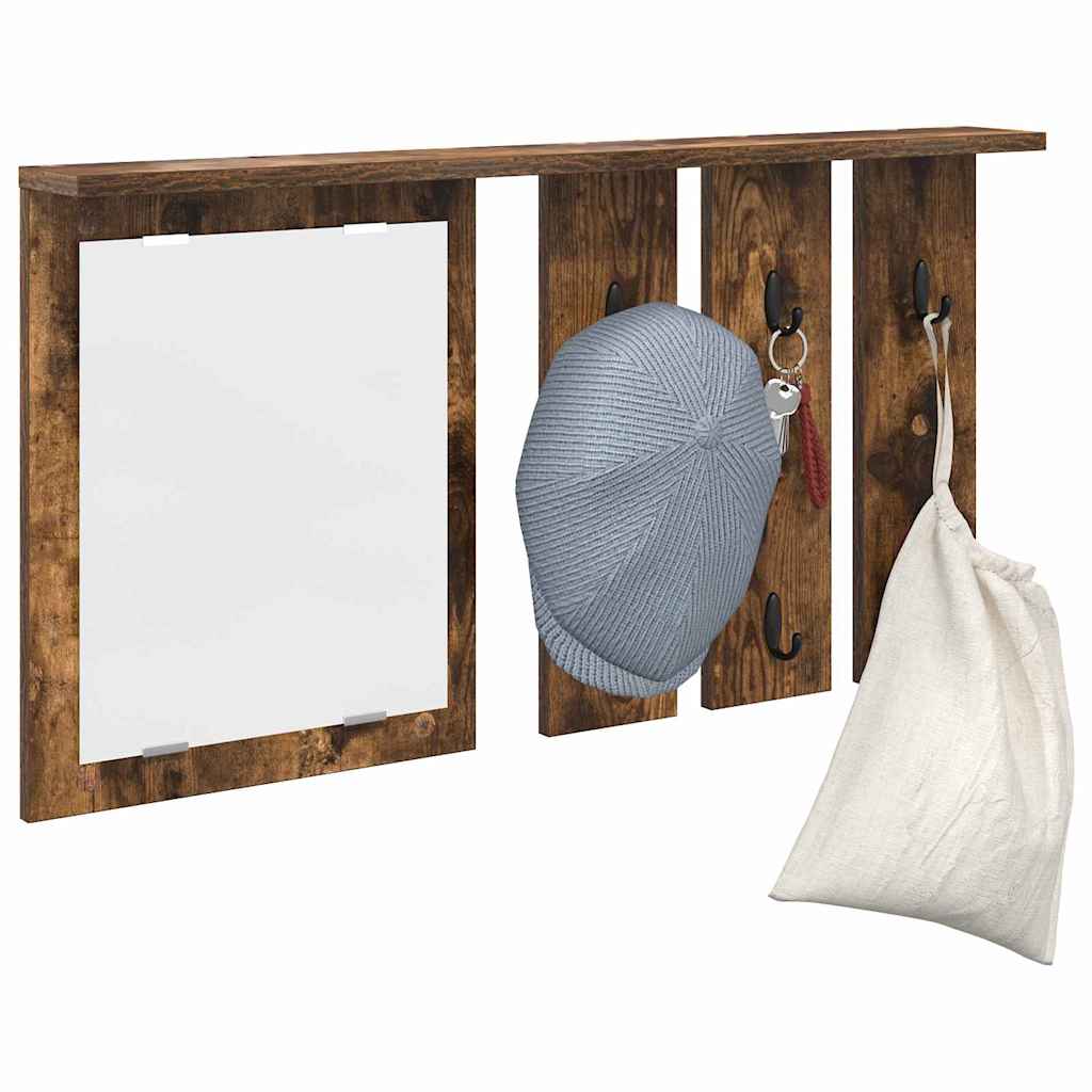 vidaXL Wall-Mounted Coat Rack Wall-Mounted Smoked oak 85 x 10 x 45 cm 3
