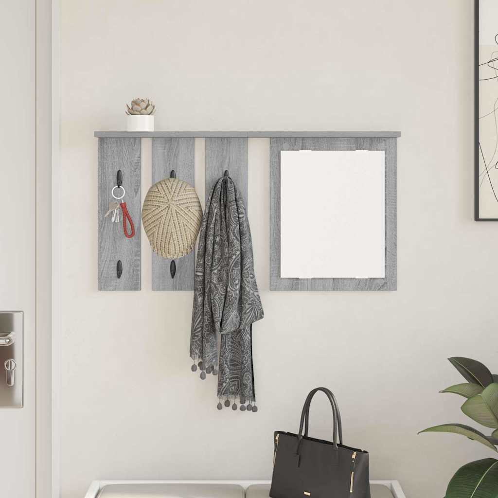 vidaXL Wall-Mounted Coat Rack Wall-Mounted Grey sonoma 85 x 10 x 45 cm 4