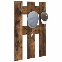 vidaXL Wall-Mounted Coat Rack Wall-Mounted Smoked Oak 65 x 3 x 100 cm 3