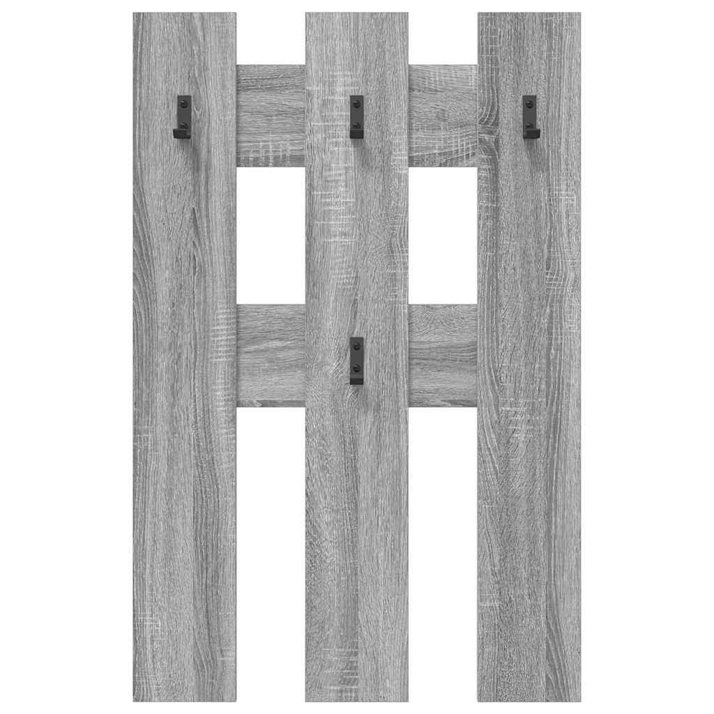 vidaXL Wall-Mounted Coat Rack Wall-Mounted Grey Sonoma 65 x 3 x 100 cm 5