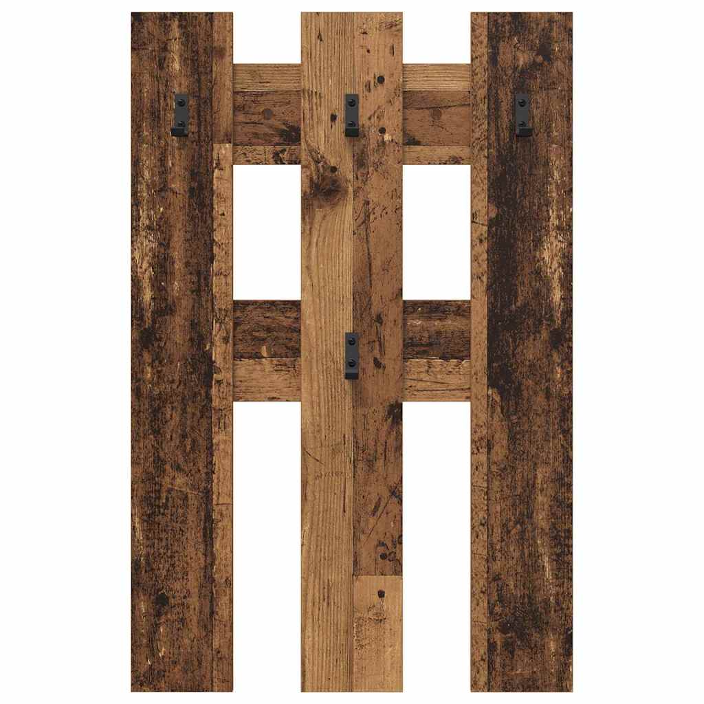 vidaXL Wall-Mounted Coat Rack Wall-Mounted Old Wood 65 x 3 x 100 cm 5