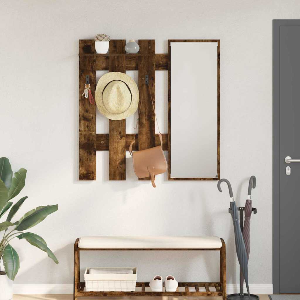 vidaXL Wall-Mounted Coat Rack Wall-Mounted Smoked Oak Engineered wood 1