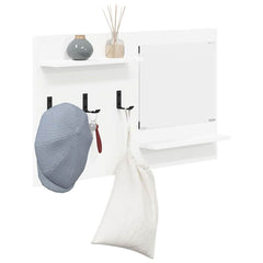 vidaXL Wall-Mounted Coat Rack Wall-Mounted White 90 x 10 x 50 cm 3