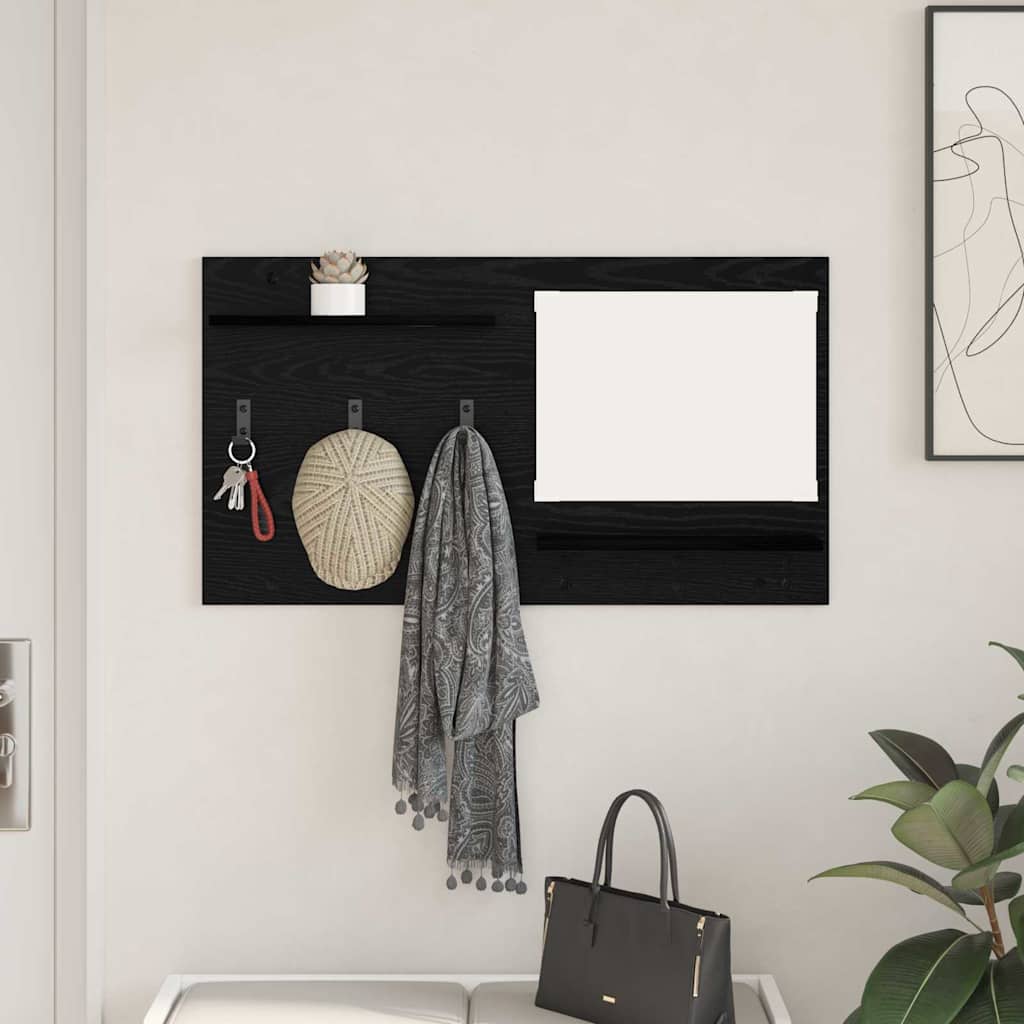 vidaXL Wall-Mounted Coat Rack Wall-Mounted Black Oak 90 x 10 x 50 cm 1