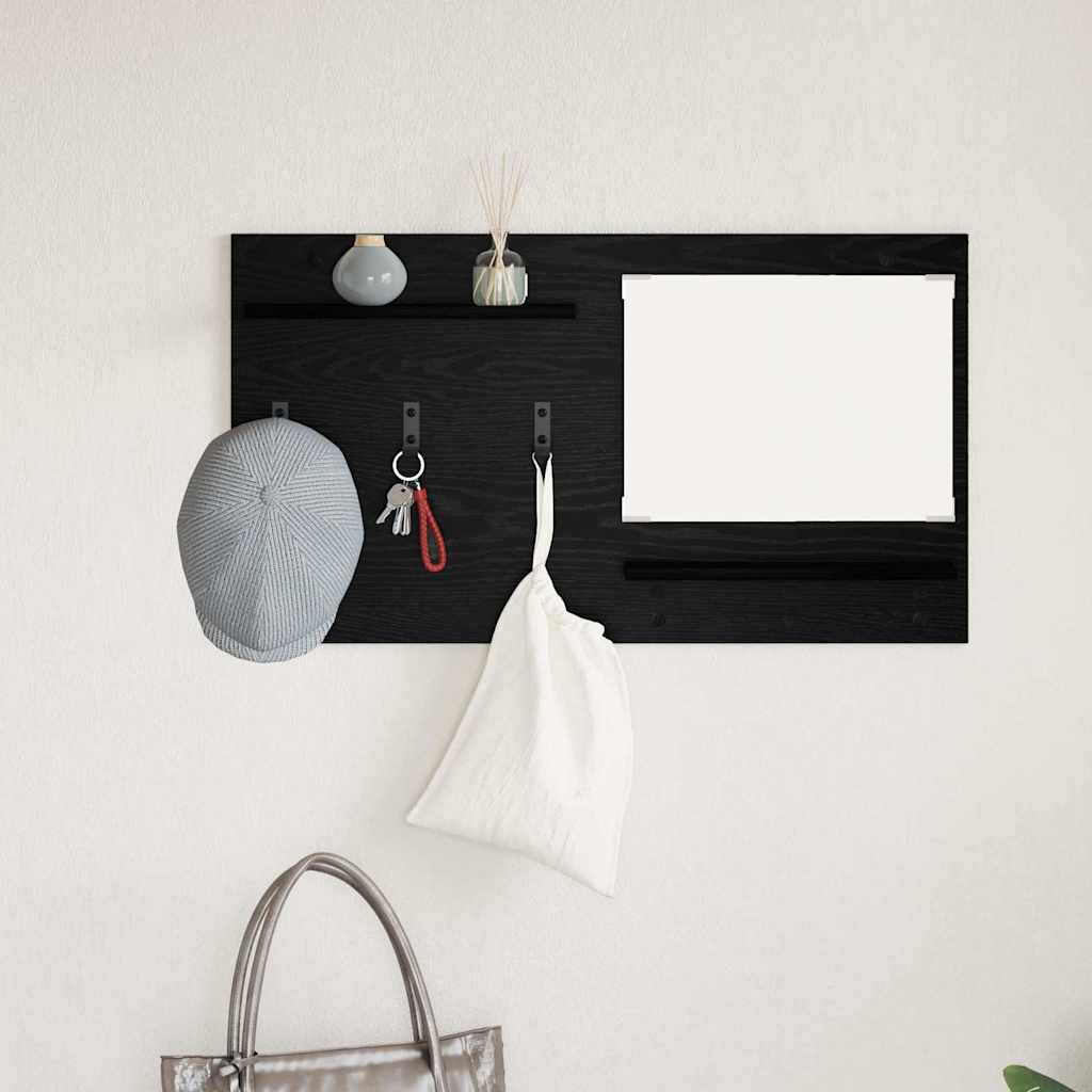 vidaXL Wall-Mounted Coat Rack Wall-Mounted Black Oak 90 x 10 x 50 cm 4