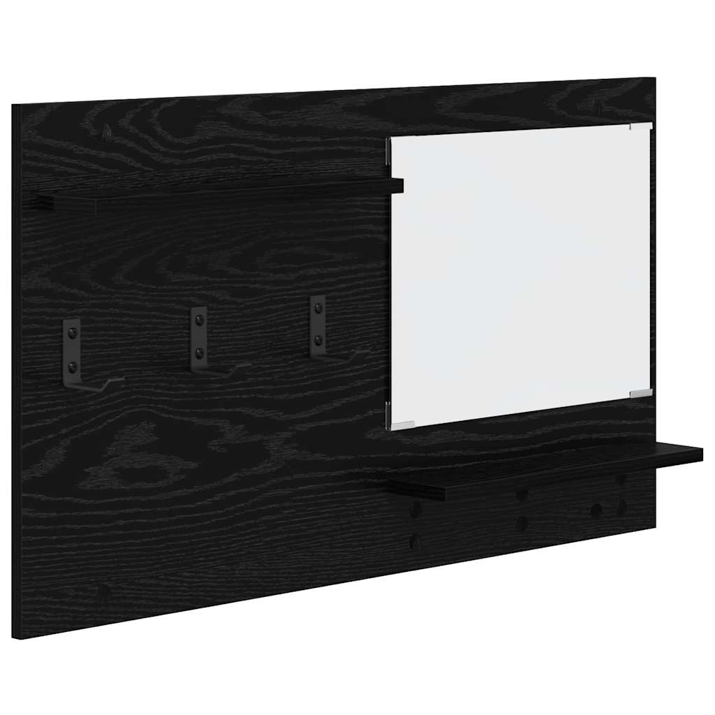 vidaXL Wall-Mounted Coat Rack Wall-Mounted Black Oak 90 x 10 x 50 cm 2