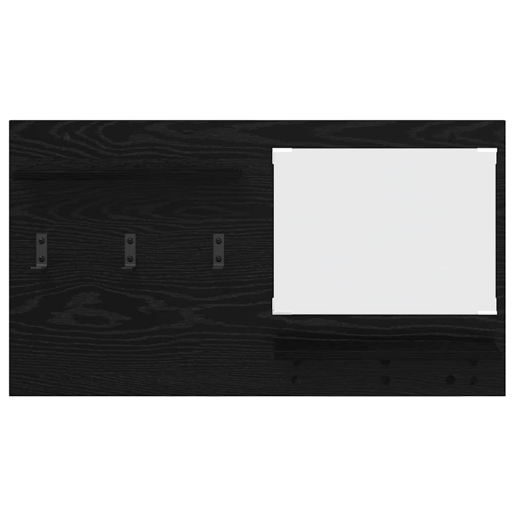 vidaXL Wall-Mounted Coat Rack Wall-Mounted Black Oak 90 x 10 x 50 cm 5