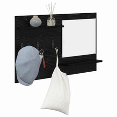 vidaXL Wall-Mounted Coat Rack Wall-Mounted Black Oak 90 x 10 x 50 cm 3