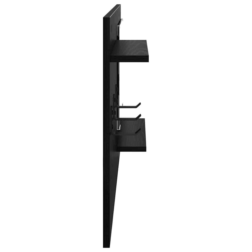 vidaXL Wall-Mounted Coat Rack Wall-Mounted Black Oak 90 x 10 x 50 cm 6