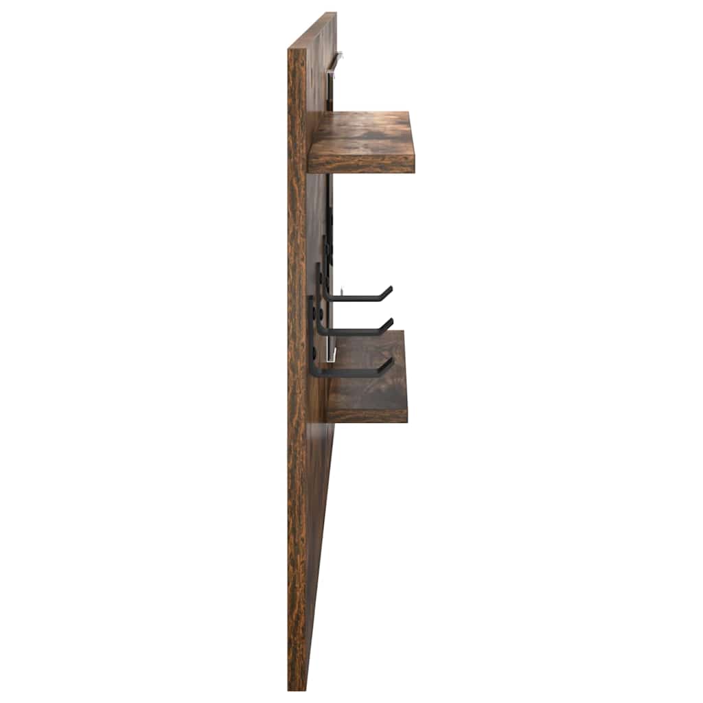 vidaXL Wall-Mounted Coat Rack Wall-Mounted Smoked Oak 90 x 10 x 50 cm 6