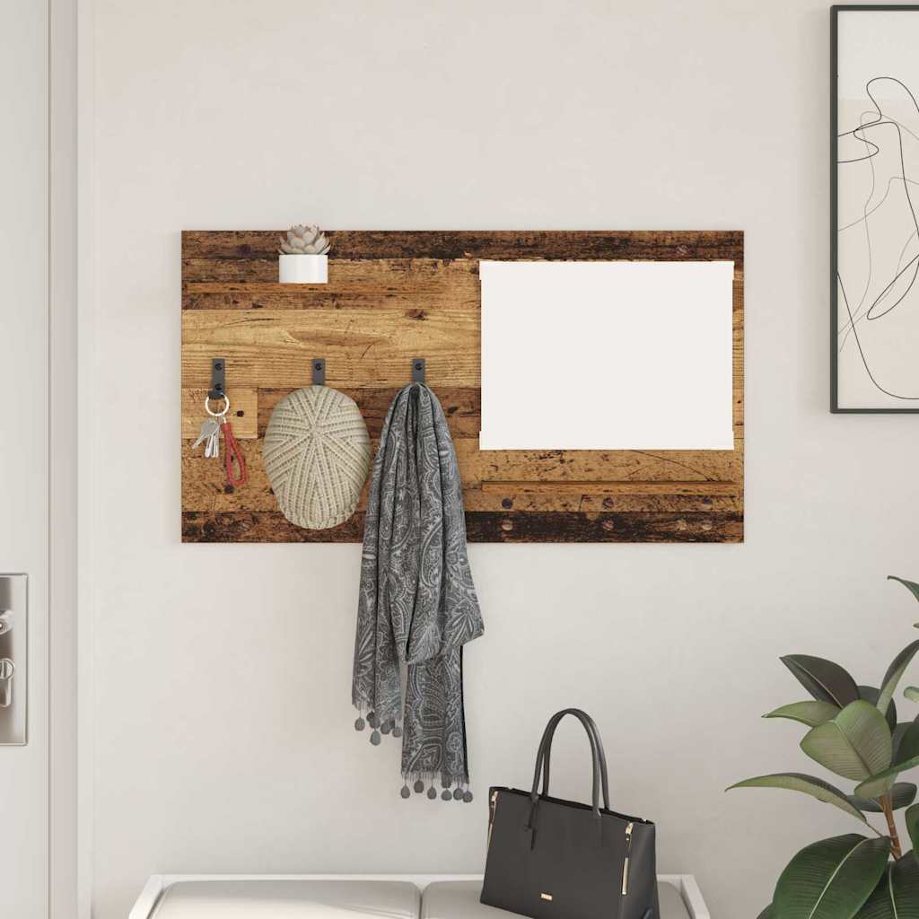 vidaXL Wall-Mounted Coat Rack Wall-Mounted Old Wood 90 x 10 x 50 cm 1
