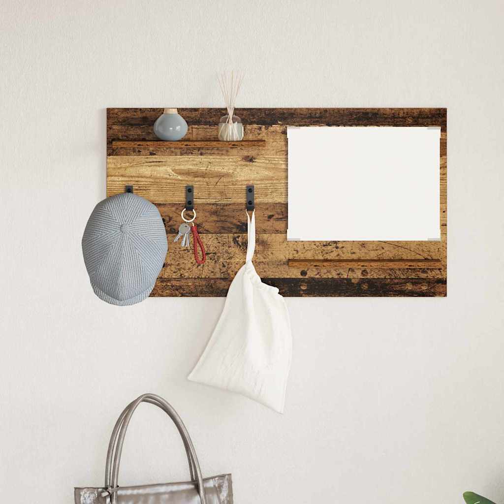 vidaXL Wall-Mounted Coat Rack Wall-Mounted Old Wood 90 x 10 x 50 cm 4