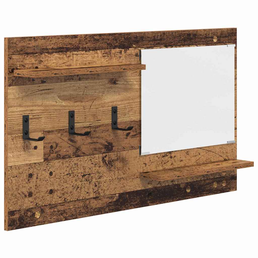 vidaXL Wall-Mounted Coat Rack Wall-Mounted Old Wood 90 x 10 x 50 cm 2