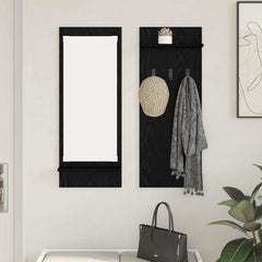 Wall-Mounted Coat Rack Wall-Mounted 70 x 10 x 90 cm Black oak