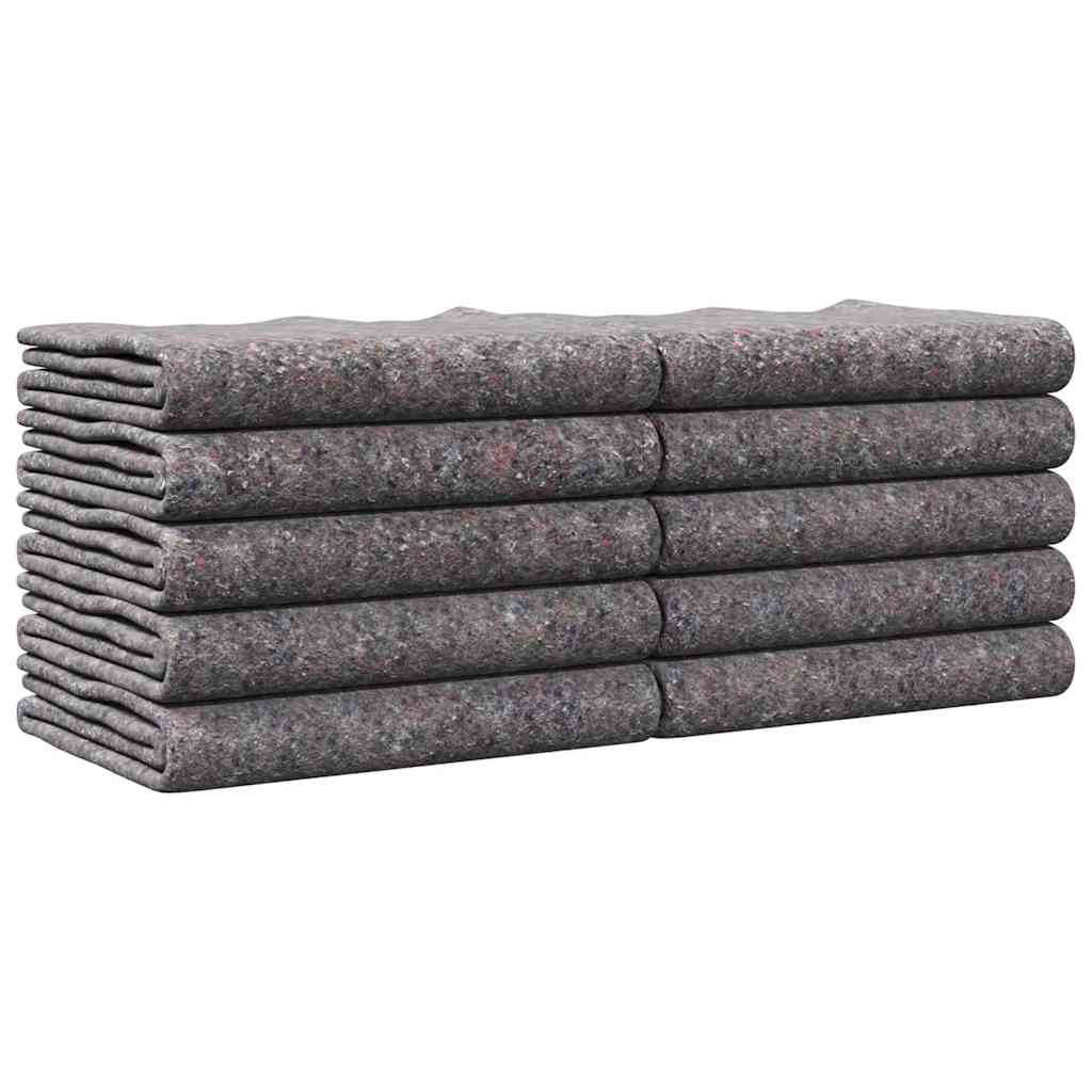 vidaXL Moving Blankets 10 pcs Grey 150 x 200 cm Fabric 2