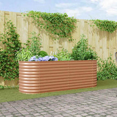 Raised Bed 240 x 80 x 81 cm Steel Wood-like