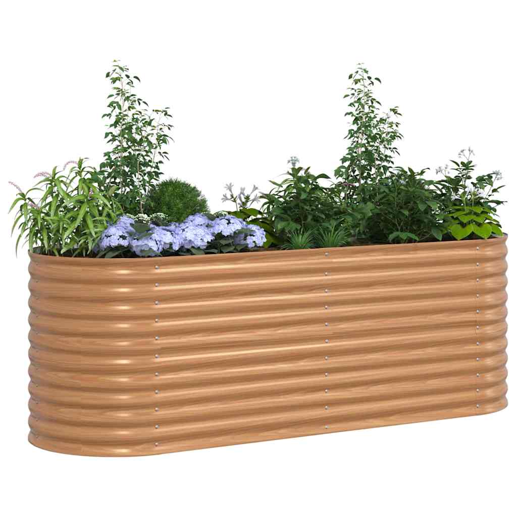 Raised Bed 240 x 80 x 81 cm Steel Wood-like