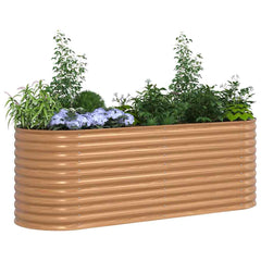 Raised Bed 240 x 80 x 81 cm Steel Wood-like