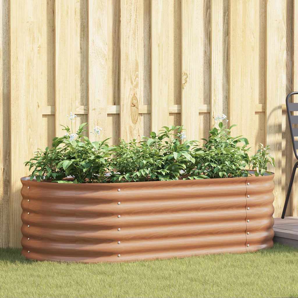 Raised Bed 160 x 80 x 44 cm Steel Wood look