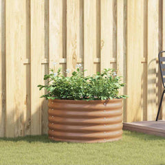 Raised Bed 80 x 80 x 44 cm Steel Wood looking