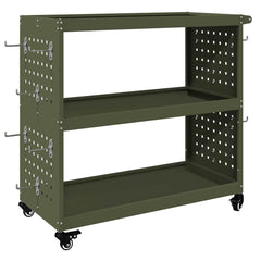 vidaXL Tool Trolley Olive Green 75 x 35 x 73 cm Cold-rolled Steel 2