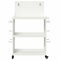 vidaXL Tool Trolley White 65 x 35 x 111 cm Cold-rolled Steel 5