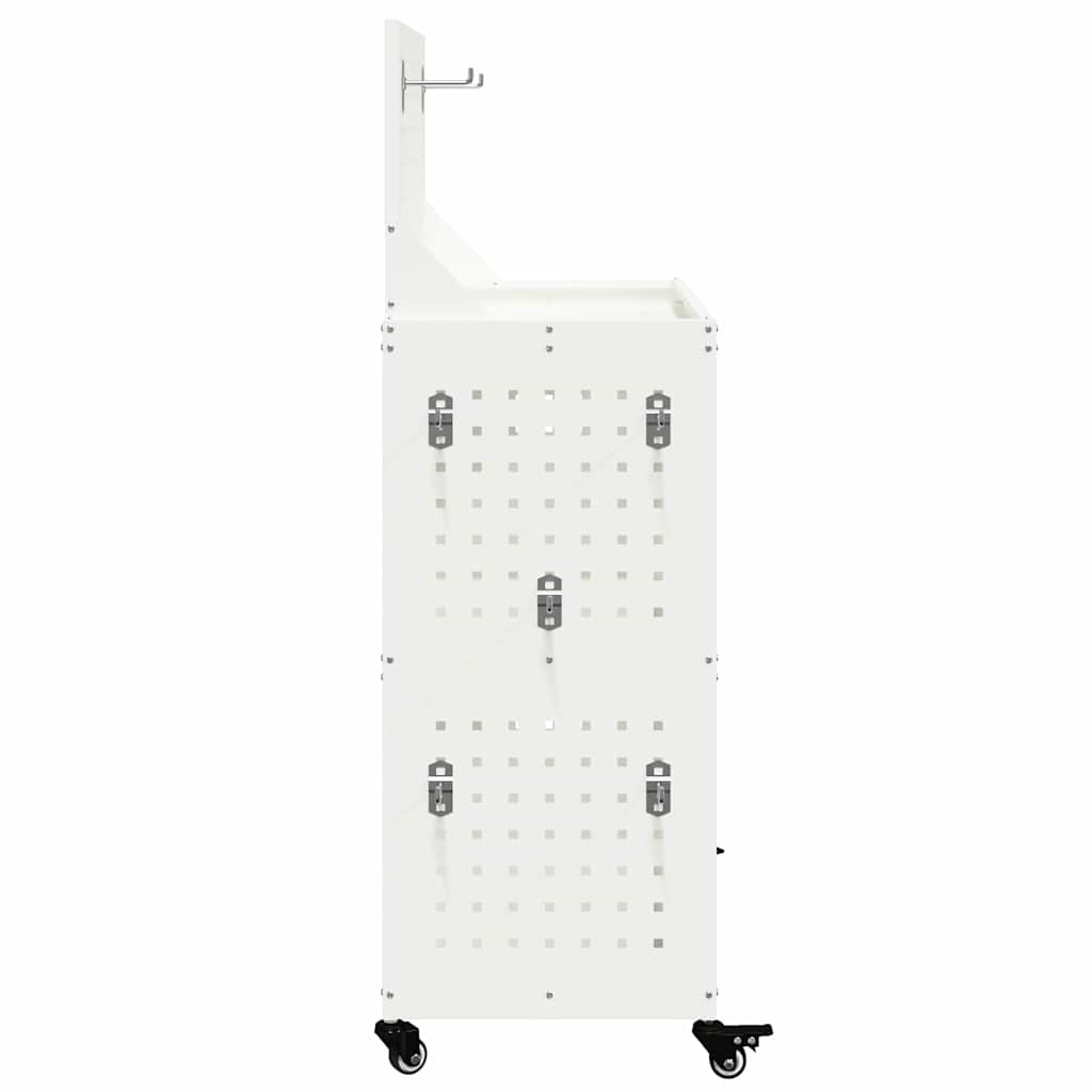 vidaXL Tool Trolley White 65 x 35 x 111 cm Cold-rolled Steel 6