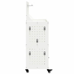 vidaXL Tool Trolley White 65 x 35 x 111 cm Cold-rolled Steel 6