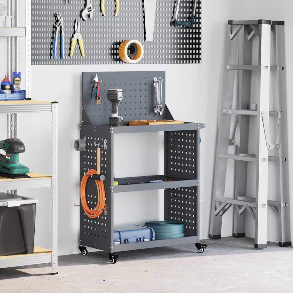 vidaXL Tool Trolley Anthracite 65 x 35 x 111 cm Cold-rolled Steel 1
