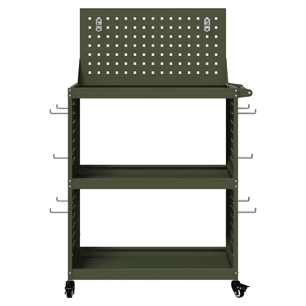 vidaXL Tool Trolley Olive Green 65 x 35 x 111 cm Cold-rolled Steel 5