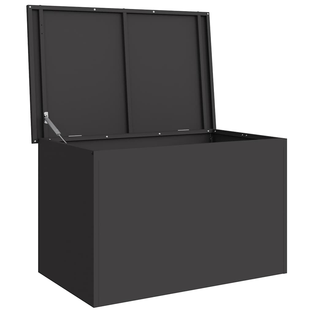 Garden Storage Cushion Box Galvanised Steel 80 x 50.5 x 50 cm Black