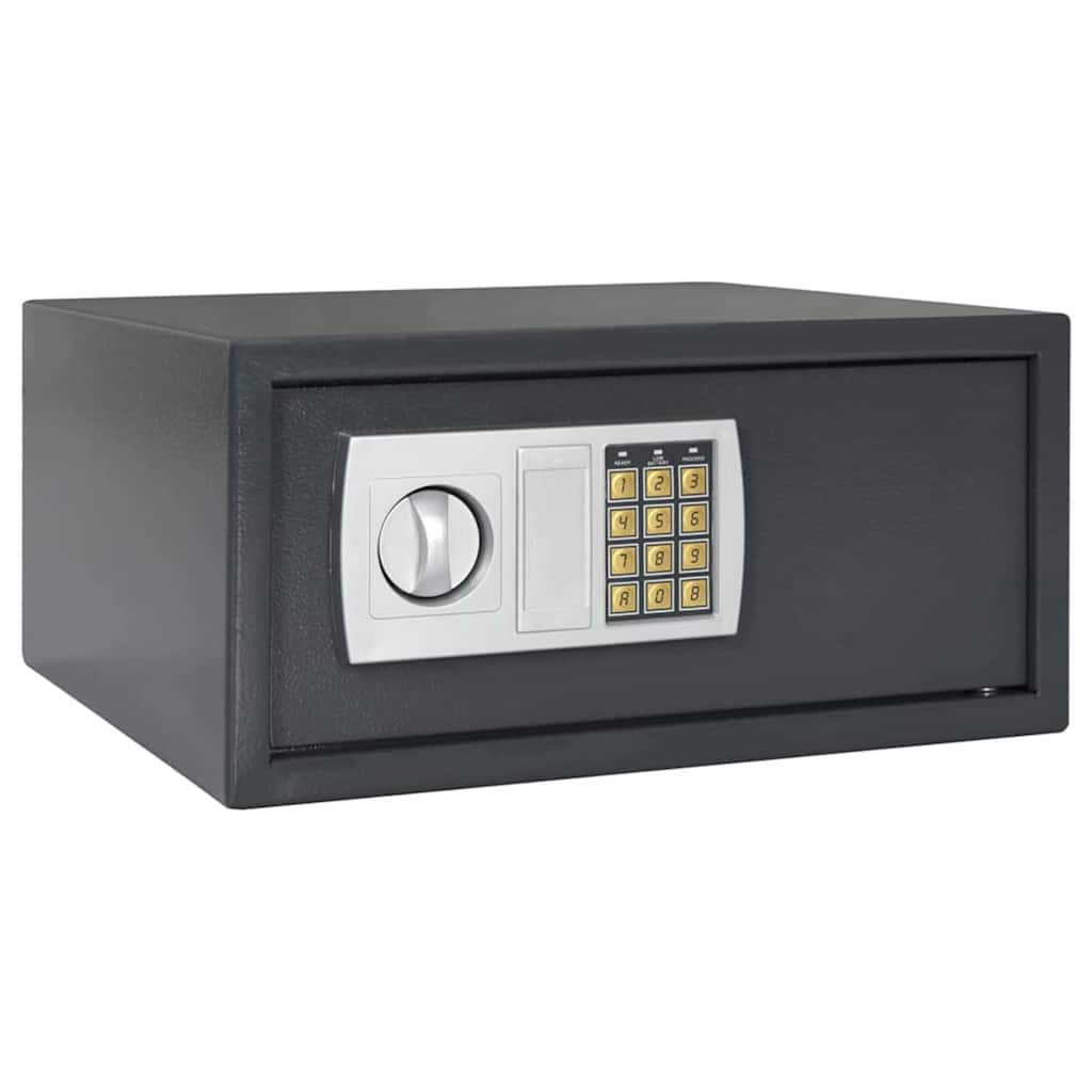 Digital Safe with Lock Dark grey Steel 42 cm 20 cm 37 cm
