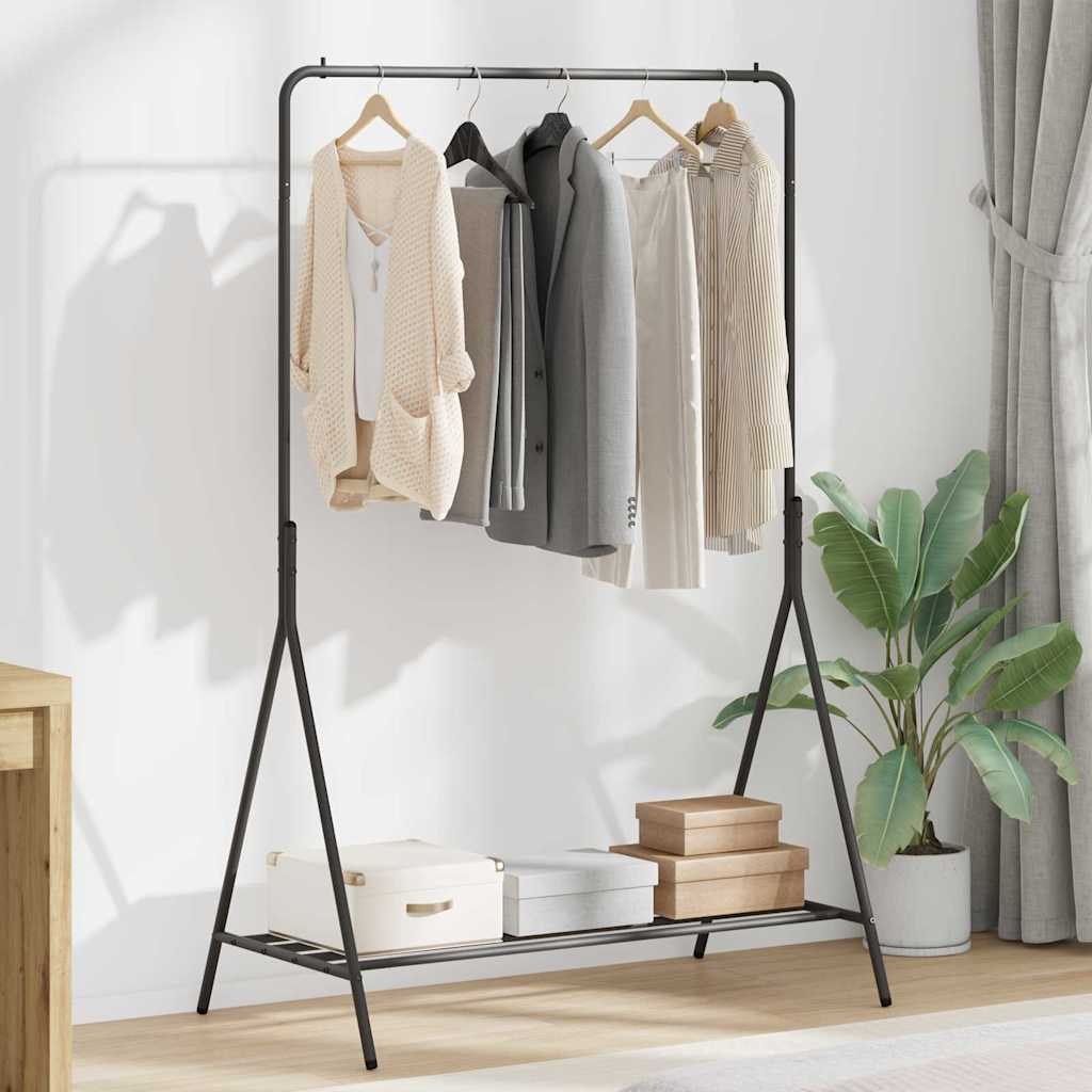 vidaXL Clothes Rack with Storage Black 100 x 56 x 154 cm Steel 1