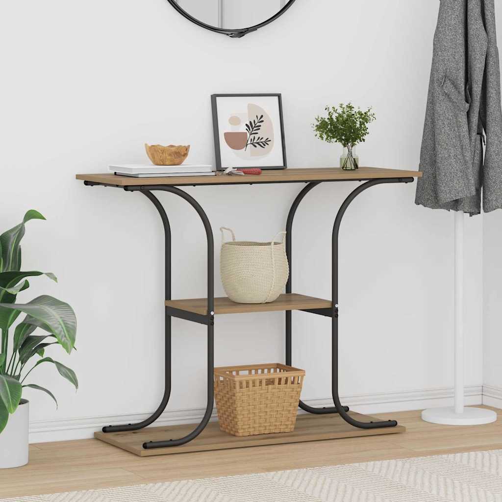 vidaXL Console Table Artisan Oak 101 x 35 x 80.5 cm Engineered Wood 4