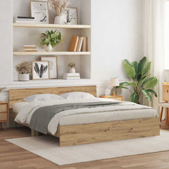 Bed Frame with Headboard Artisan Oak 180 x 200 cm