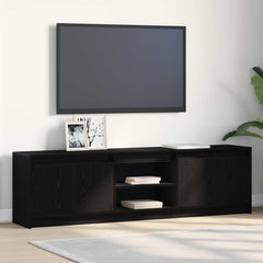 TV Cabinet with LED 180x34x50 cm Engineered Wood Black oak